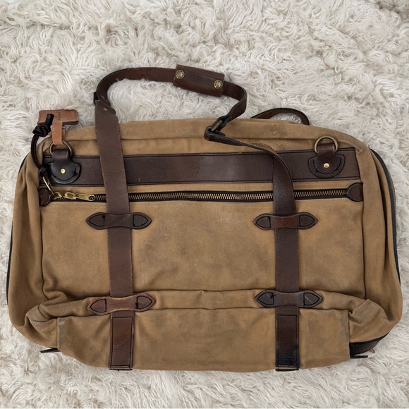 Filson Rugged Twill Duffle Bag Used Leather& Canvas...